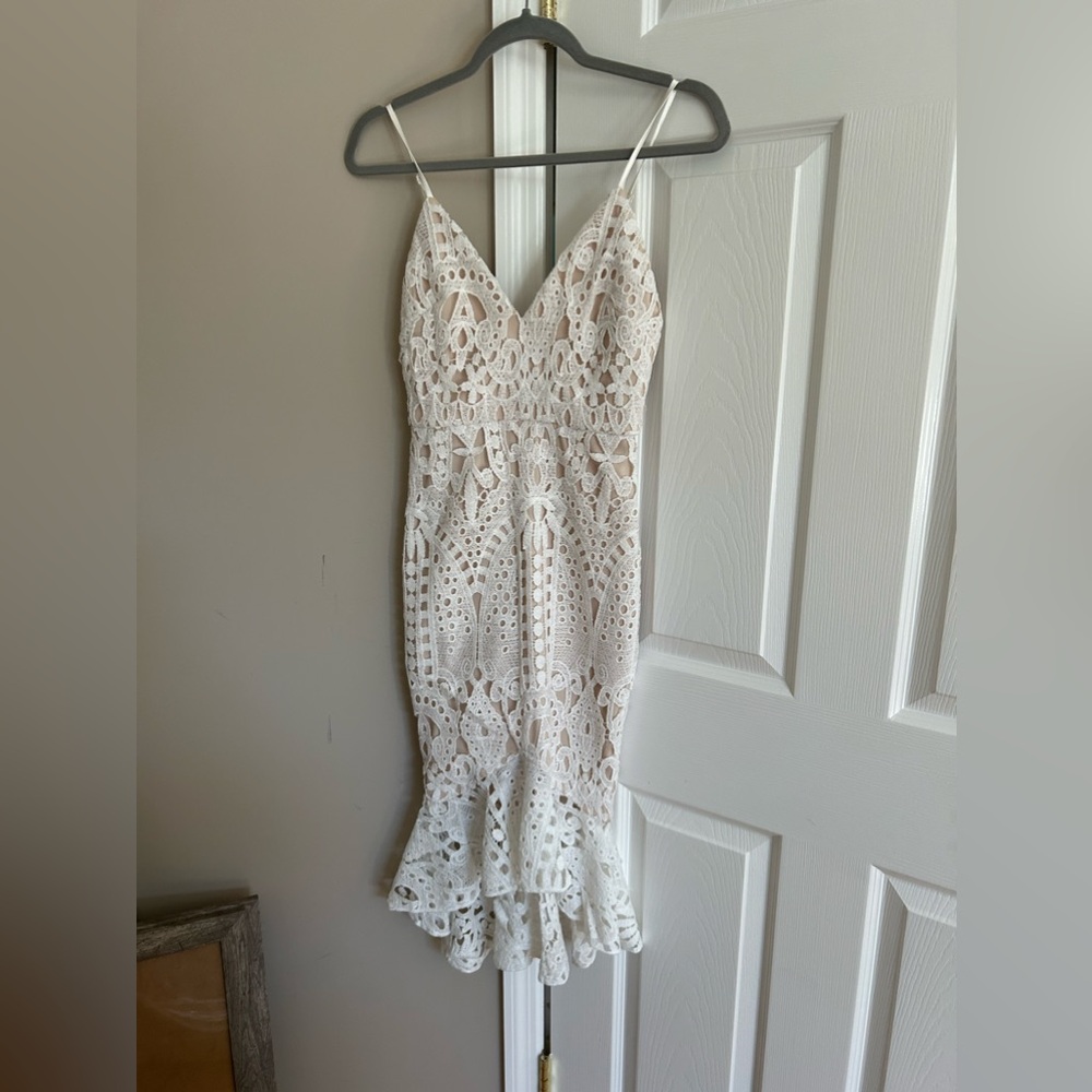 superdown high low lace dress